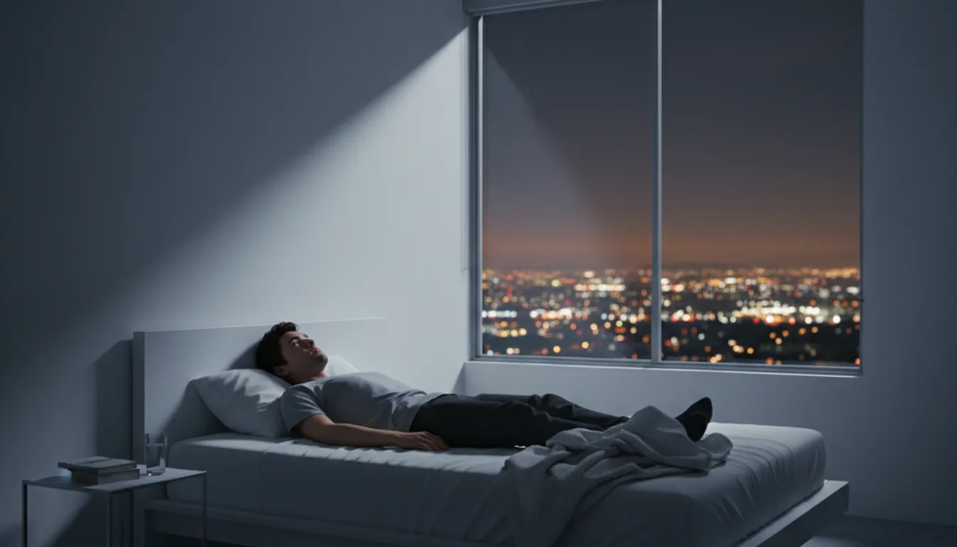 Lonely person in a Los Angeles apartment, feeling isolated and alone at night.