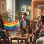 LGBTQ+ friendly therapists: Diverse group in a supportive, welcoming therapy office.