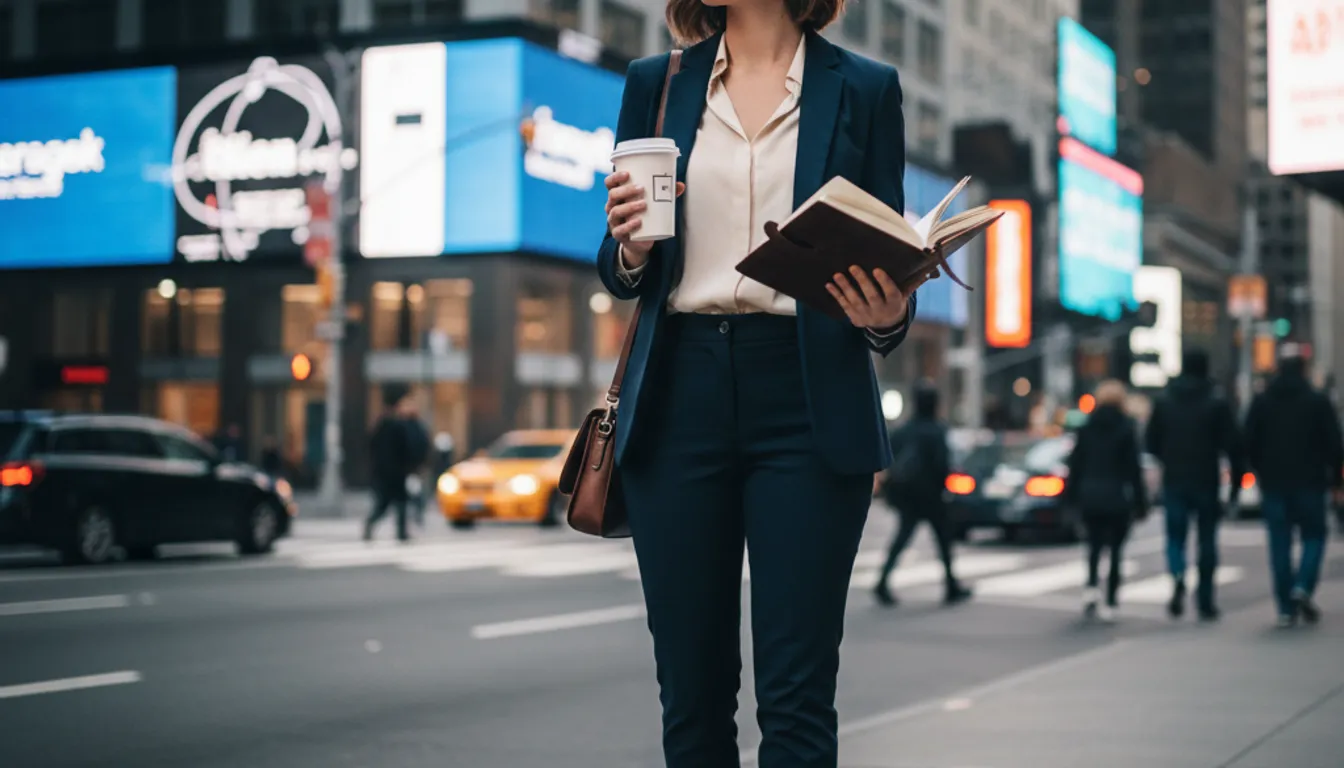 Woman in city street, representing high-functioning anxiety, therapy article cover.