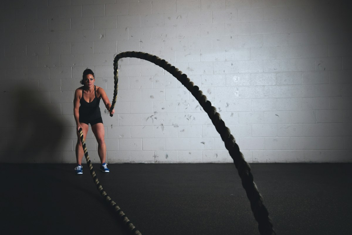 Athlete training on outdoor synthetic running track