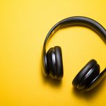 Acoustic relaxation and sound therapy headphones in peaceful setting
