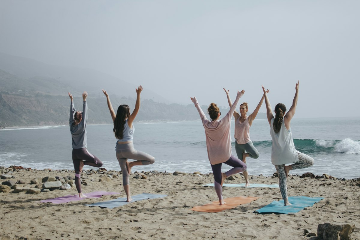Regulated breathing and grounding mindfulness posture in serene environment